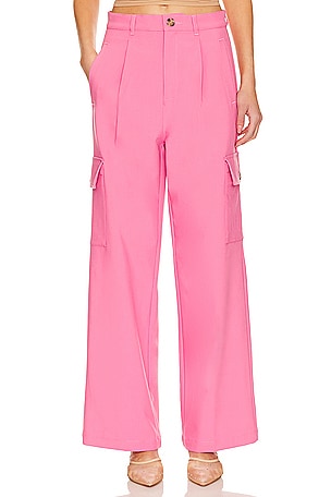 Alice + Olivia Dylan Wide Leg Pant in Pink