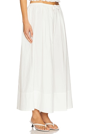 PISTOLA Noelle Poplin Maxi Skirt in White