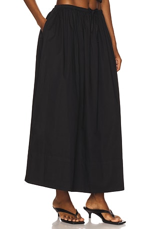 PISTOLA Noelle Poplin Maxi Skirt in Black