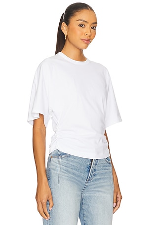 PISTOLA Veronica Drop Shoulder Cinched Tee in White