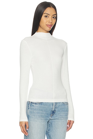 PISTOLA Dara Long Sleeve Funnel Neck Top in White. Size XS. Also