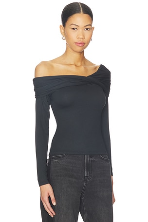PISTOLA Lyra Off Shoulder Top in Black