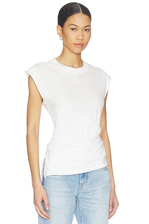PISTOLA Nya Draped Tee Shirt in White