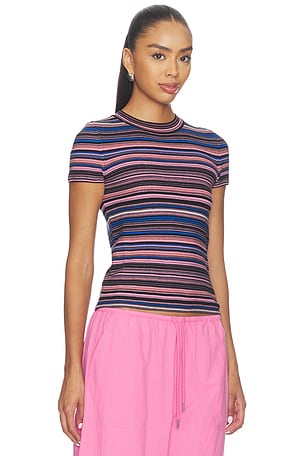 PISTOLA Selene Short Sleeve Sweater Tee in Multi
