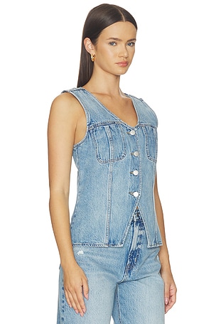 PISTOLA Gia Fitted Vest in Denim-Medium