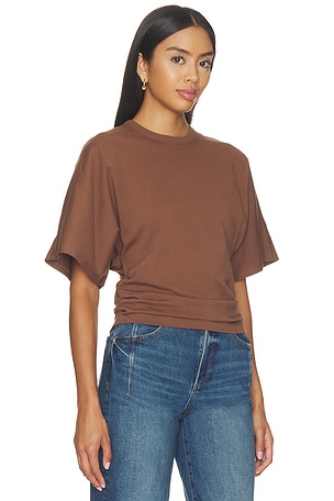 PISTOLA Veronica Kimono Sleeve Fitted Tee in Brown. Size XL. Also