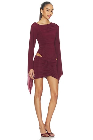 Palmatic Studio Harina Mini Dress in Burgundy