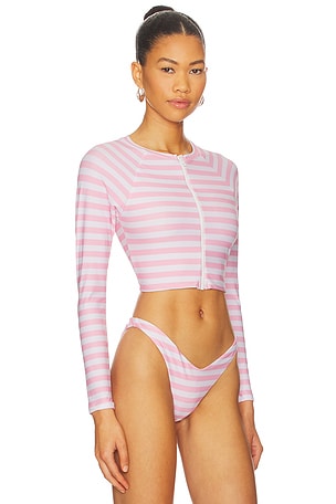 POST SWIM Melanie Longline Rashguard in Pink