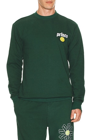 Prince Tennis Fleece Crew Neck Sweatshirt in Green
