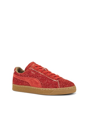Puma Select X Danielle Cathari Suede Fuzzy Sneaker in Brick