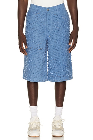 Cut Through Denim Shorts Pas Une Marque