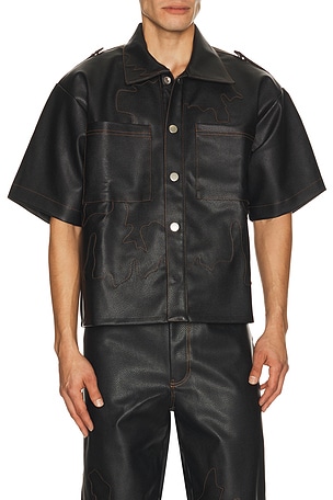 Leather Shirt Pas Une Marque