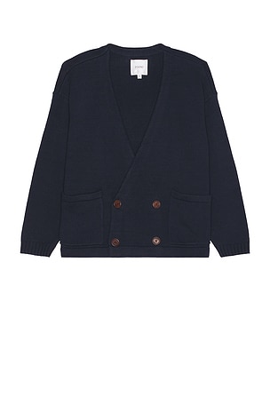 Found Double Breasted Knit Cardigan in Blue. Size XL/1X. Also
