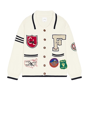 Found York Varsity Patch Collared Cardigan Found
