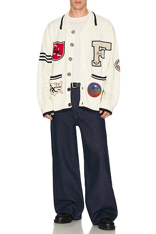 Found York Varsity Patch Collared Cardigan Found