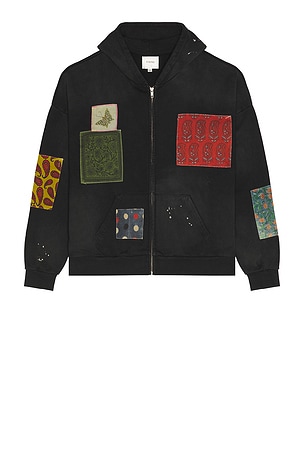 Found Tapestry Patchwork Zip Up Hoodie Found