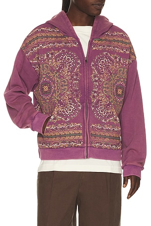 Motif Zip Up Hoodie Found