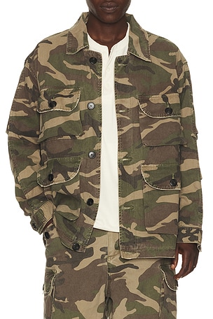 Camouflage Twill Utility Cargo Jacket Found