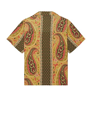 Found Paisley Short Sleeve Camp Shirt in Brown