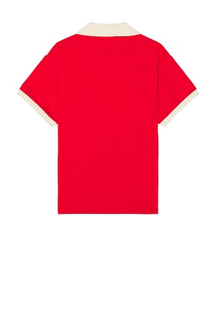 Found Goji Red Collar Print Jersey in Red