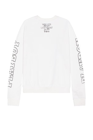 Playboy Dice Crew Sweatshirt in White. Size S. Also