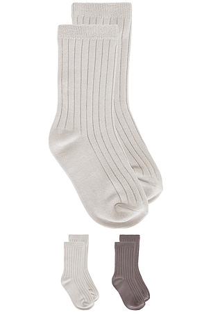 QUINCY MAE Kids Socks Set in Grey
