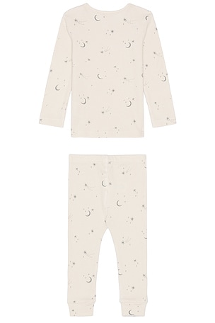 QUINCY MAE Kids Ribbed Tee + Legging Set in Neutral