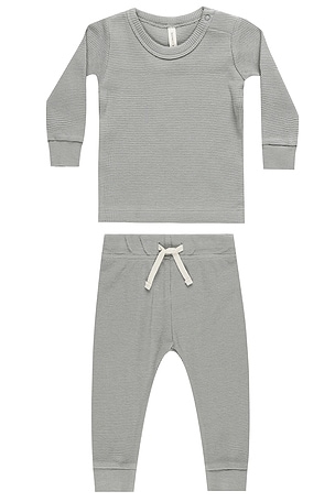 Kids Waffle Top And Pant Set QUINCY MAE