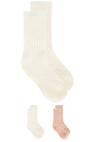 QUINCY MAE Kids Socks Set in Neutral