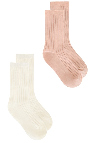 QUINCY MAE Kids Socks Set in Neutral