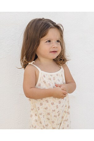 QUINCY MAE Smocked Jumpsuit in Ivory