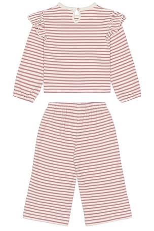Quency mae conjunto pijama ruffle en color blanco