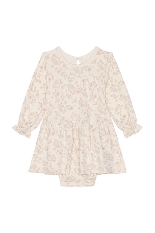QUINCY MAE Kids Tiered Jersey Dress in Neutral