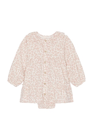 QUINCY MAE Kids Ruffle Collar Button Dress in Ivory