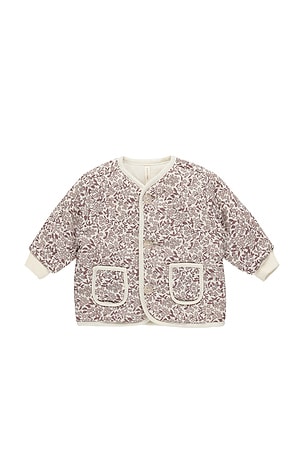 Kids Quilted V Neck Button Jacket QUINCY MAE