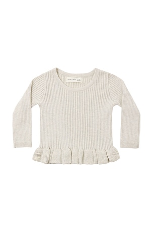 Kids Rib Knit Peplum Top QUINCY MAE