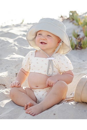 QUINCY MAE Zippy Two Piece Swimsuit in Ivory
