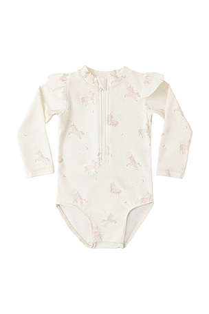 QUINCY MAE Byron Rashguard One Piece in Ivory