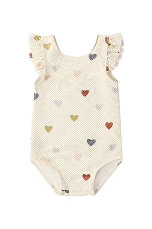 QUINCY MAE Scoop Back One Piece Swimsuit in Ivory