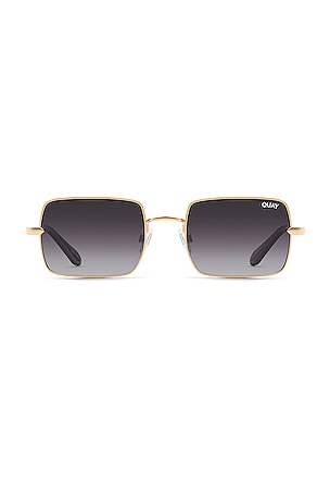 Quay TTYL SUNGLASSES TTYL Gold Frame Rectangle Y2K Sunglasses – Quay Australia main image 2