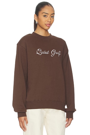 Quiet Golf Hancock Crew Neck Sweatshirt in Brown