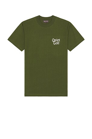 Quiet Golf Heritage Stack Tee in Olive