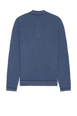 Rails Fenton Long Sleeve Polo in Blue
