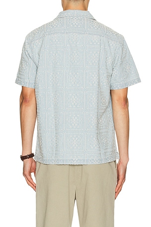 Rails Tyler Camp Collar Shirt in Blue. Size XL/1X. Also