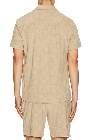 Rails Maverick Camp Collared Shirt in Beige. Size L. Also