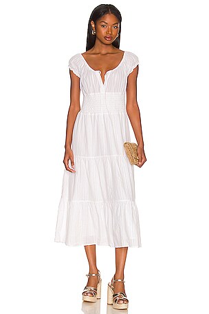 midi black dress with bow V-Neck Tiered Bow Back Midi Dress in Cotton – shopaleena