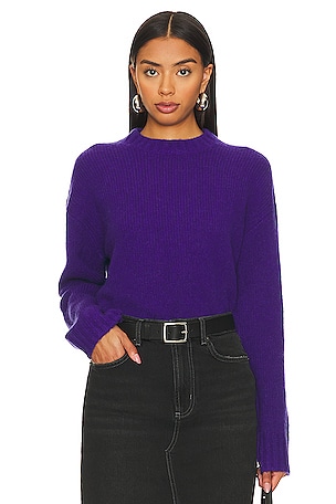 Deep Purple Velvet Chenille Sweater - Grace and Garment Boutique
