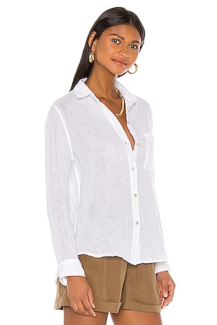 Rails Ellis Gauze Button Down in White