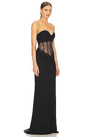 RASARIO Corset Gown in Black