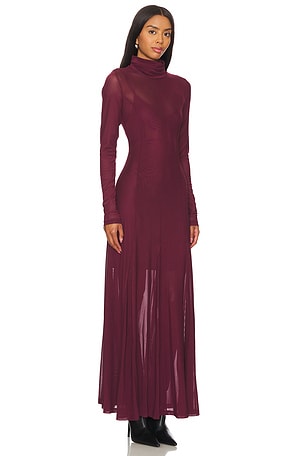 REMAIN Maxi Mesh Dress in Wine